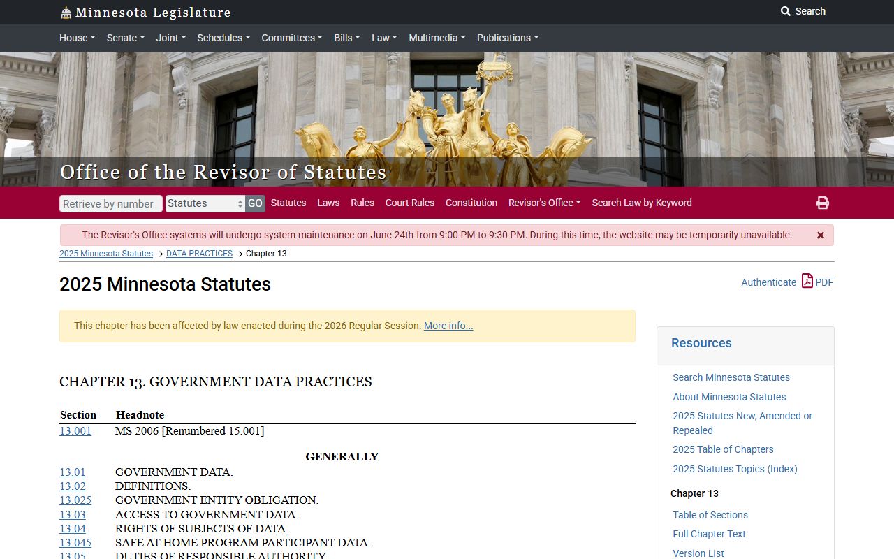 Hennepin County Court Administrator records Minnesota Government Data Practices Act