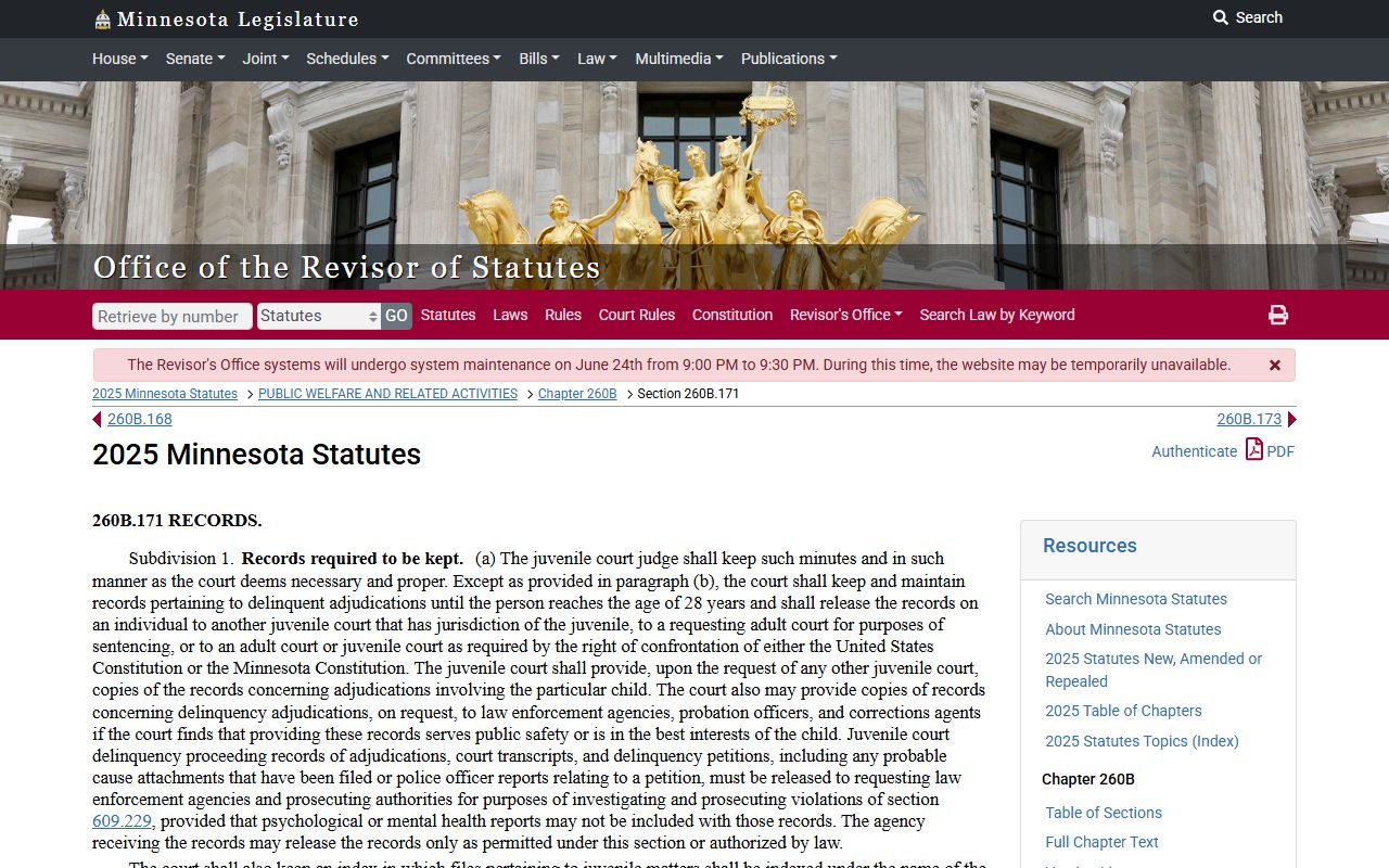 Hennepin County arrest records and court charges juvenile delinquency restrictions