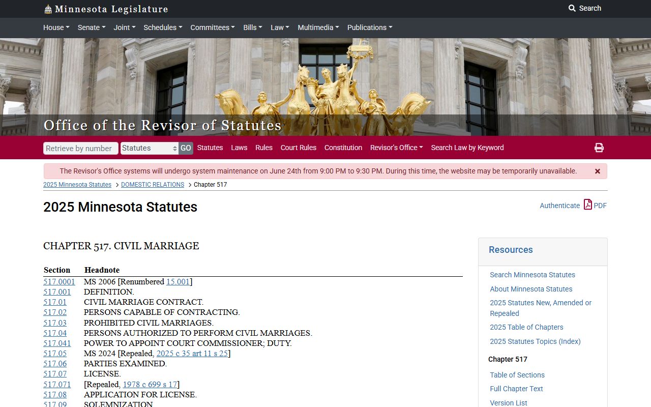 Hennepin County marriage and divorce records Minnesota marriage statutes